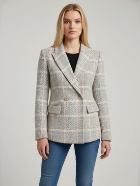 TRISTAN FITTED BLAZER WITH FLAP POCKETS SIZE P/S tweed academia preppy C2